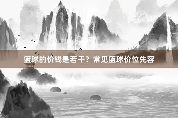 篮球的价钱是若干？常见篮球价位先容